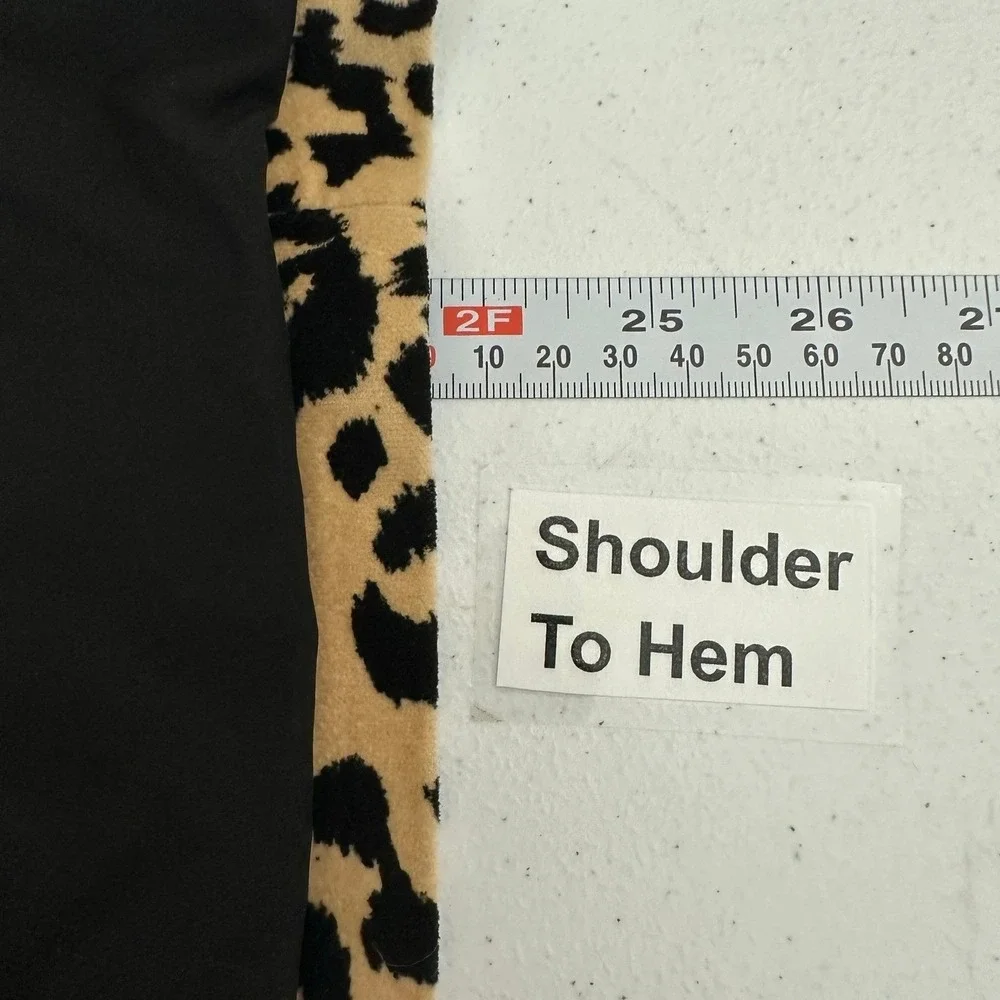 Chicos Womens Leopard Print Open Front Blazer Size 1 US M Jacket Bold Maximalist